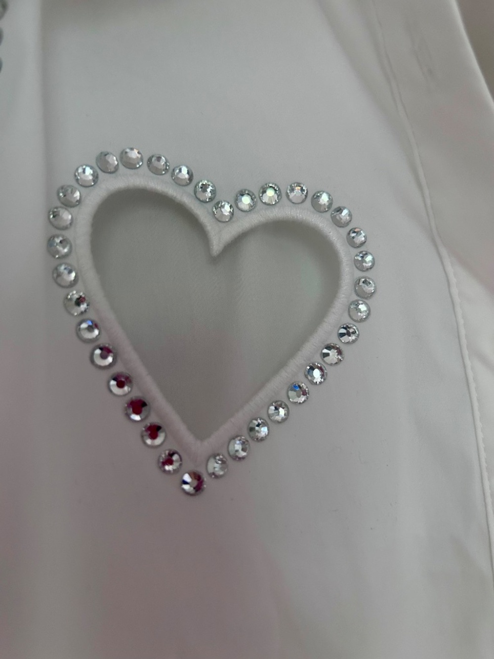 Alice + Olivia Finely Heart Embellished Cotton Shirt size M - Picture 9 of 13